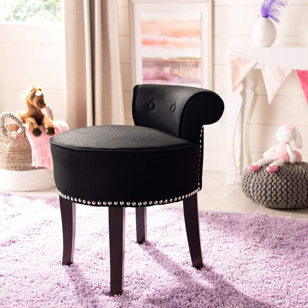 Safavieh Home Collection Georgia Black and Espresso Petite Vanity Stool
