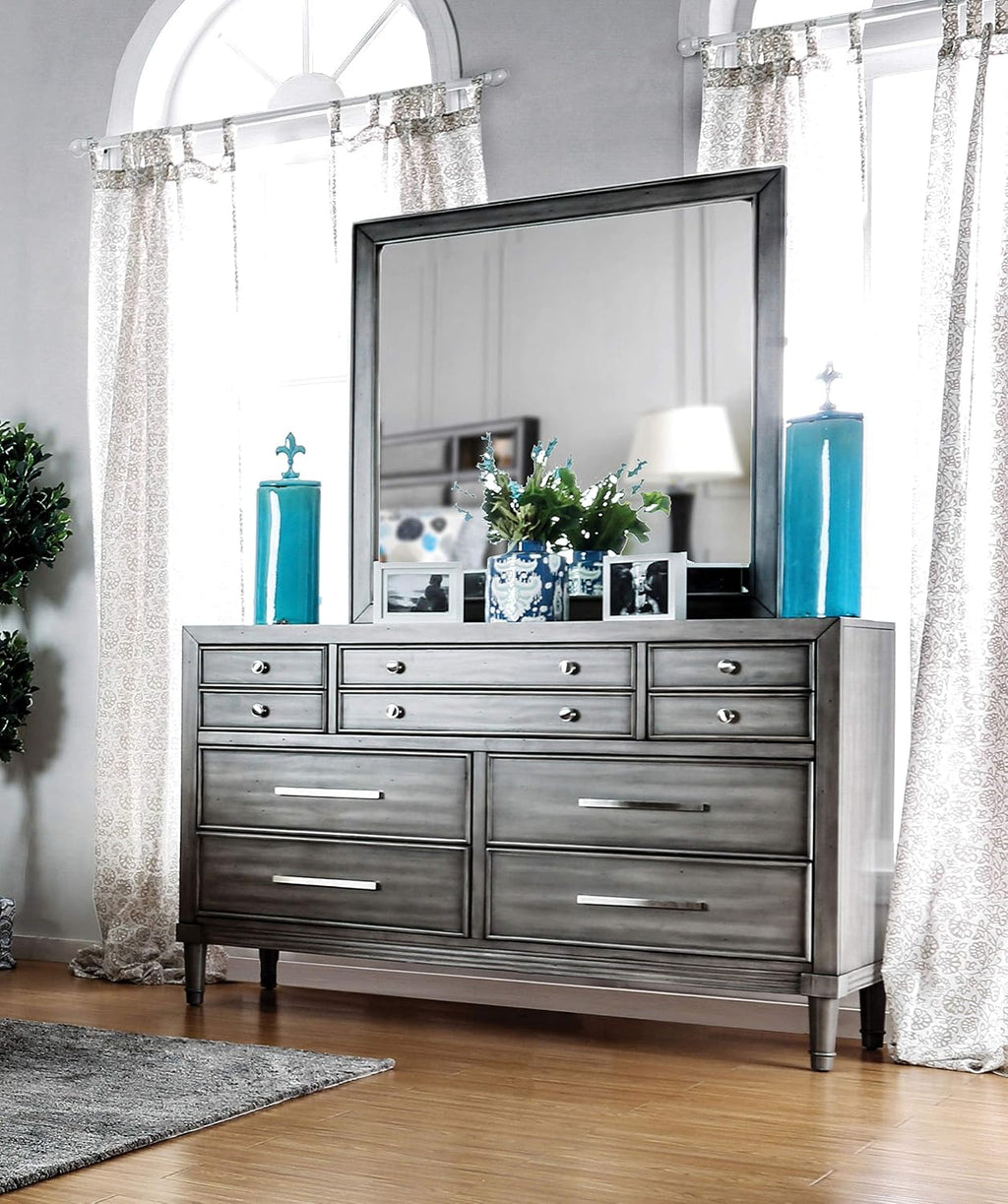 24/7 Shop at Home Shandley Contemporary 4-Piece California King Bedroom Set, Gray