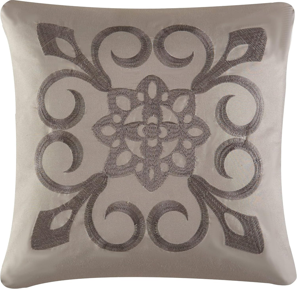 Stratford Park Beige/Ivory Boho Geometric King Size Comforter Set, 7 Piece, Print & Terry Embroidery Ultra Soft, Premium Microfiber, Home Decor