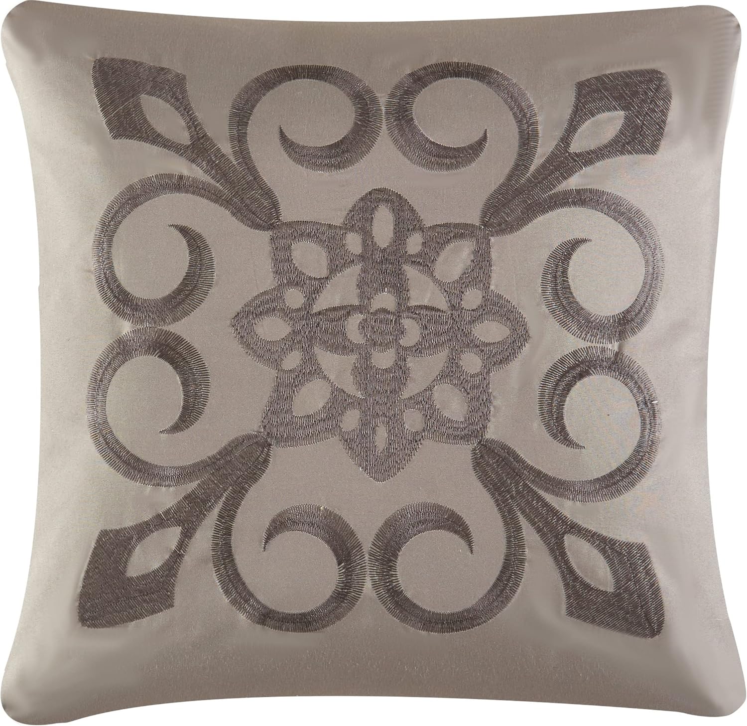Stratford Park Beige/Ivory Boho Geometric King Size Comforter Set, 7 Piece, Print & Terry Embroidery Ultra Soft, Premium Microfiber, Home Decor