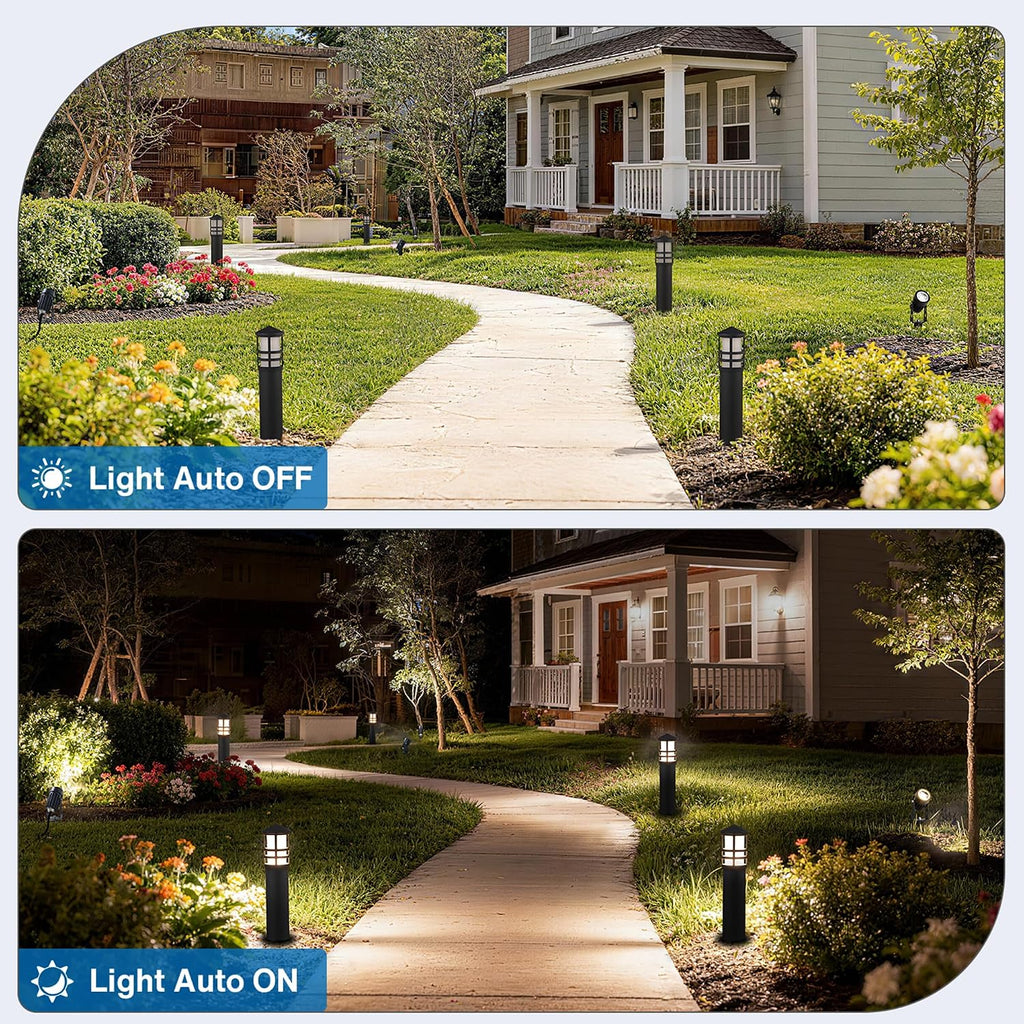 SUNVIE 300W Low Voltage Landscape Transformer 3 Zones Landscape Lighting Transformer with Timer & Photocell Sensor Waterproof Low Voltage Transformer 120V to 12V/14V AC for Outdoor Garden Path Lights
