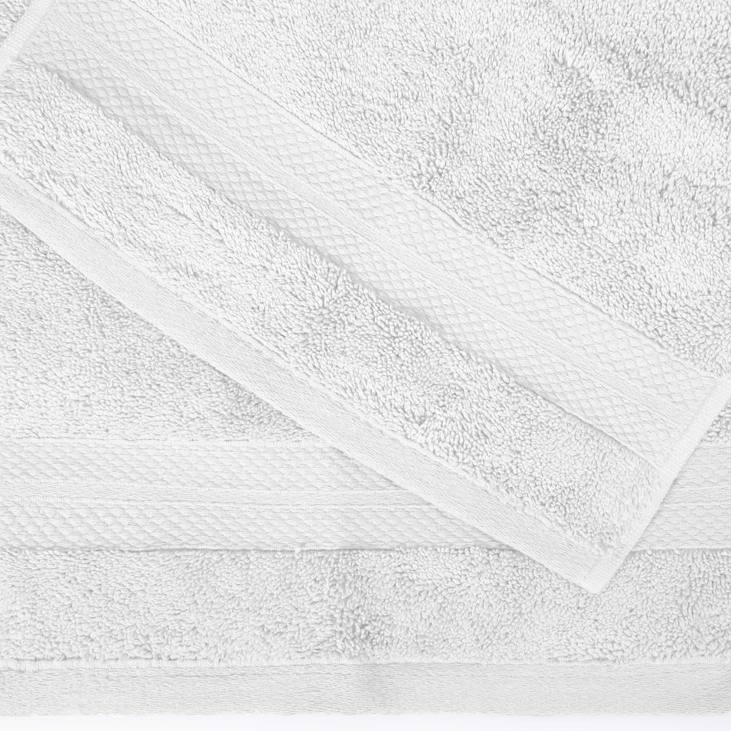 Superior Turkish Cotton 12-Piece Towel Set, 3 Bath, 3 Hand, 6 Face Towels/Washcloth for Home, Guest, Master Bathroom Essentials, Hotel, Resort, Spa, Shower, Adult, Kids, Plush, Soft, White