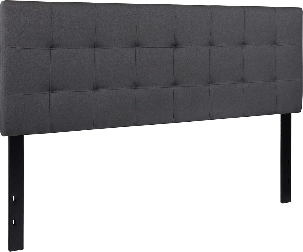 Flash Furniture Bedford Tufted Upholstered Queen Size Headboard in Dark Gray Fabric