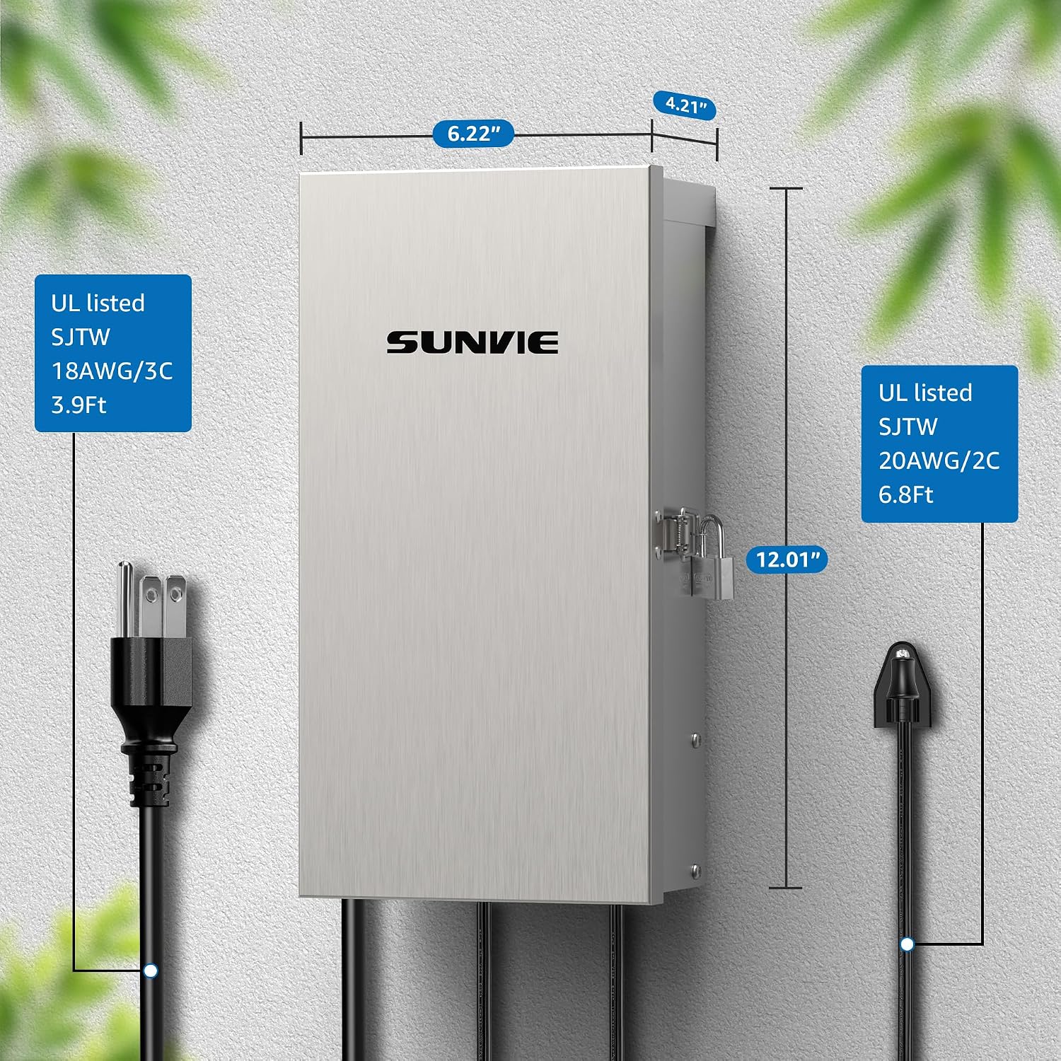 SUNVIE 300W Low Voltage Landscape Transformer 3 Zone Independent Control Outdoor Low Voltage Transformer with Timer & Photocell Sensor 120V AC to 12V/14V AC Waterproof Landscape Lighting Transformer