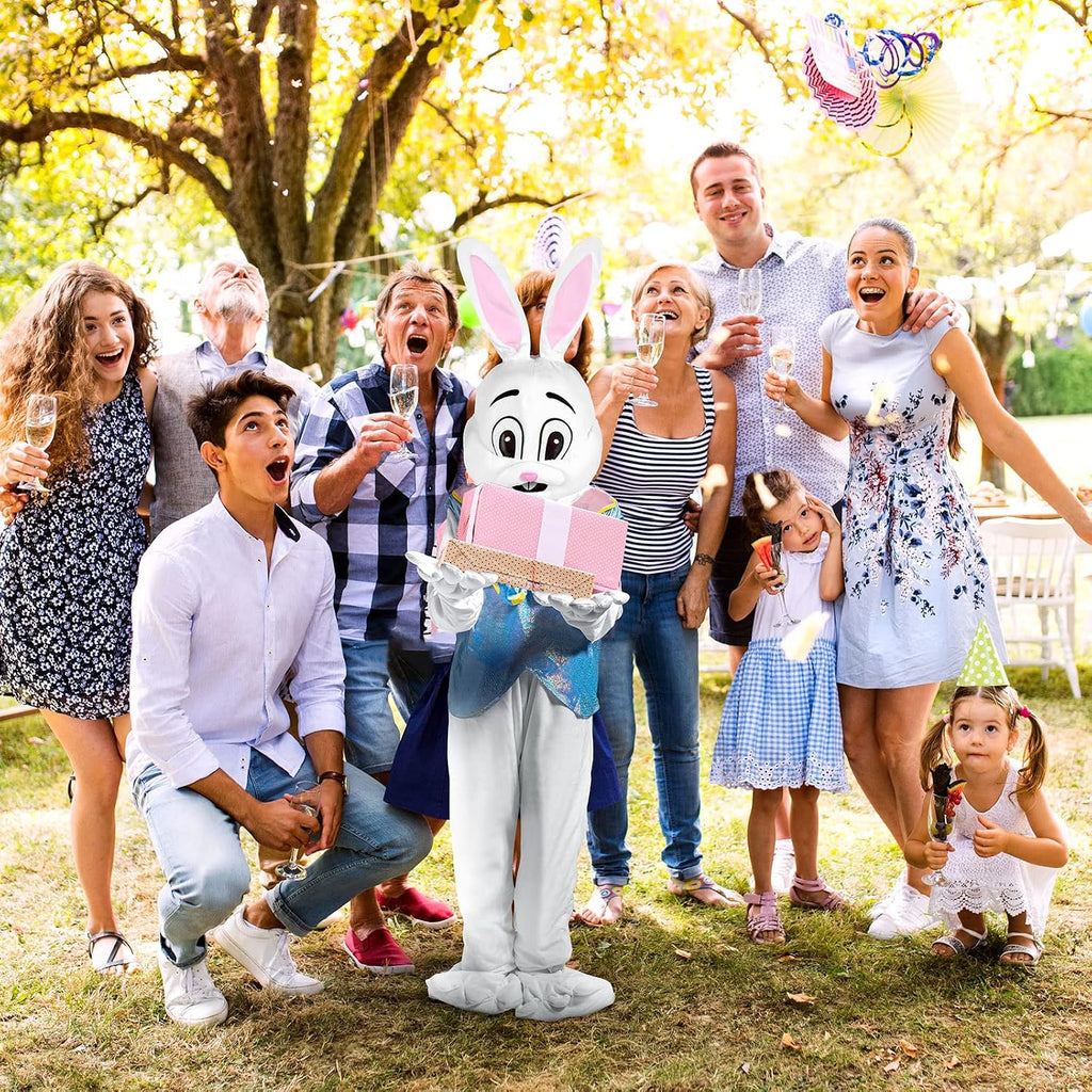 Syhood Easter Bunny Costume Adult Bunny Suit Outfit Rabbit Mascot Costumes for Men Women Easter Celebrations Events Cosplay