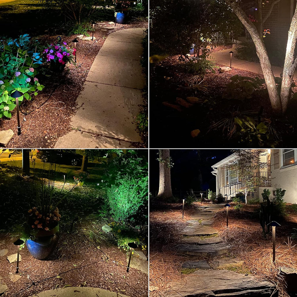 Malibu Low Voltage Landscape Lights Kit Outdoor Pathway Lighting 12V spot Lights 10 Pack with Electrical Wire and Low Voltage Transformer for Outdoor Garden Driveway 8308-9903-10, Bronze