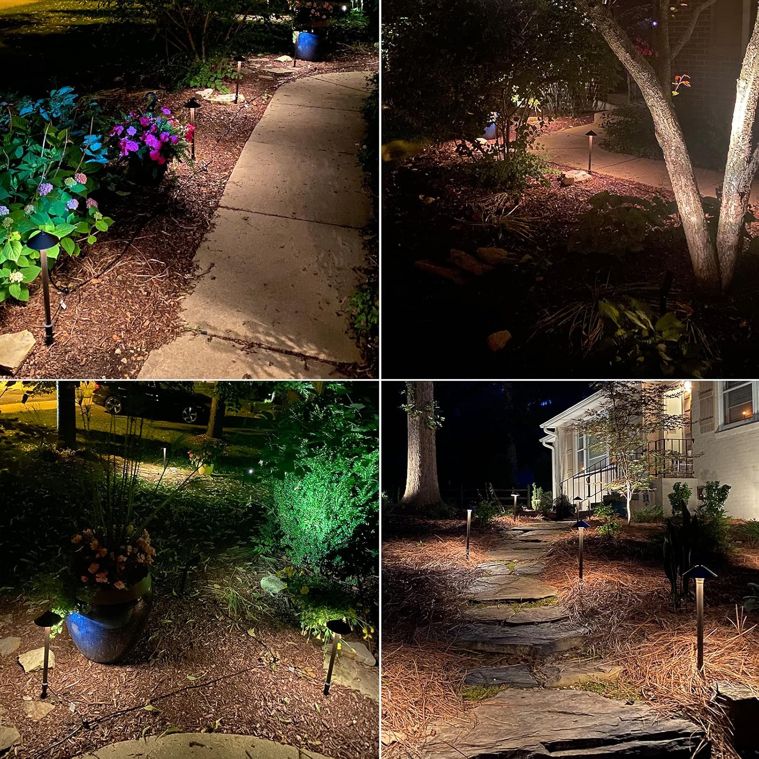 Malibu Low Voltage Landscape Lights Kit Outdoor Pathway Lighting 12V spot Lights 10 Pack with Electrical Wire and Low Voltage Transformer for Outdoor Garden Driveway 8308-9903-10, Bronze