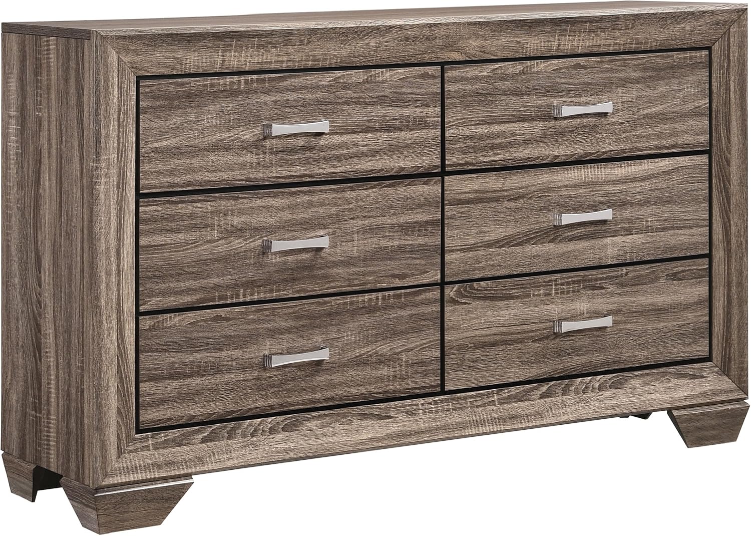 Coaster Home Furnishings Kauffman Transitional 5-Piece Bedroom Set Eastern King Size Storage Panel Bed Frame 54-inch Headboard Washed Taupe 204190KE-S5