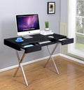 Kings Brand Furniture Contemporary Style Home & Office Desk, Black/Chrome