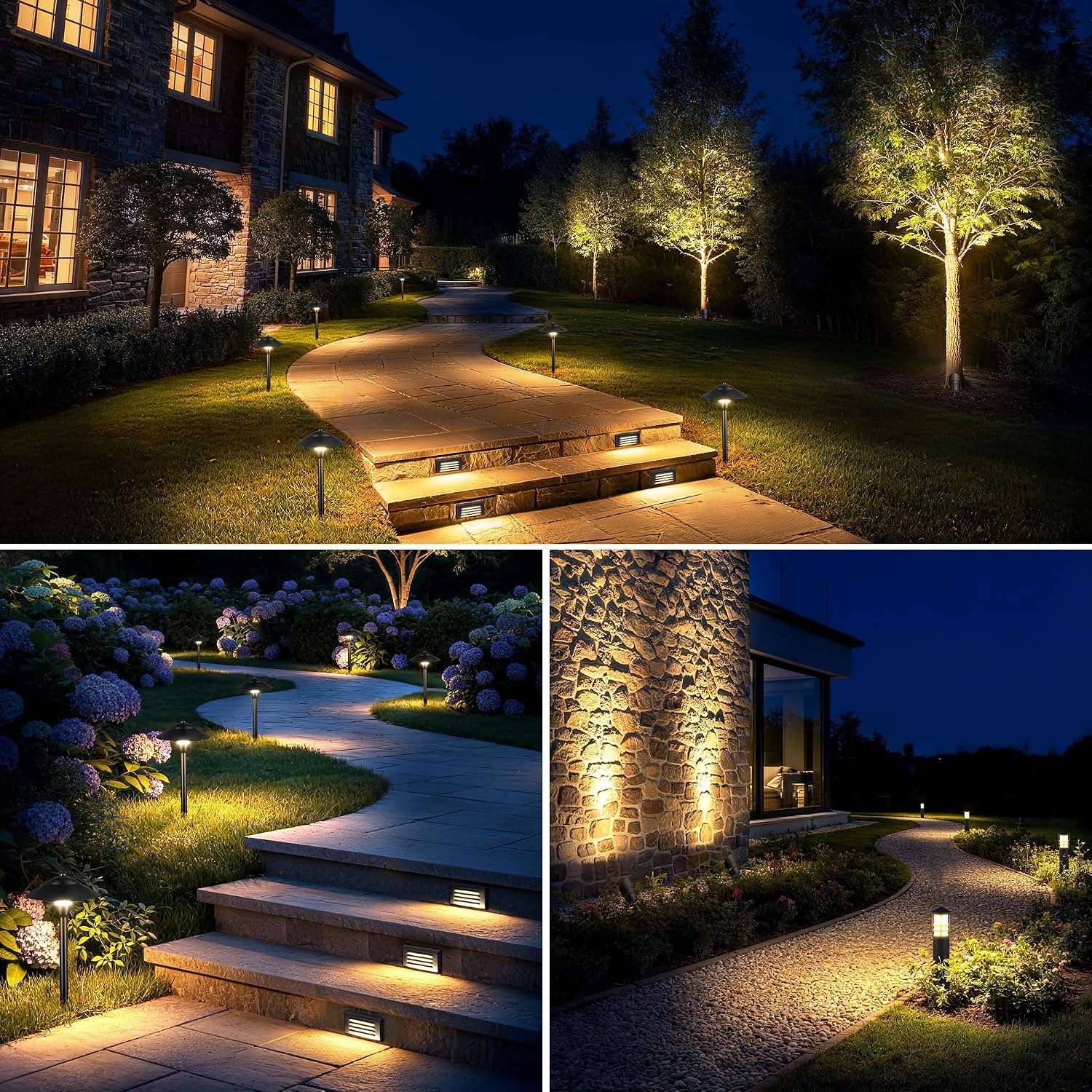 SUNVIE 300W Low Voltage Landscape Transformer 3 Zone Independent Control Outdoor Low Voltage Transformer with Timer & Photocell Sensor 120V AC to 12V/14V AC Waterproof Landscape Lighting Transformer