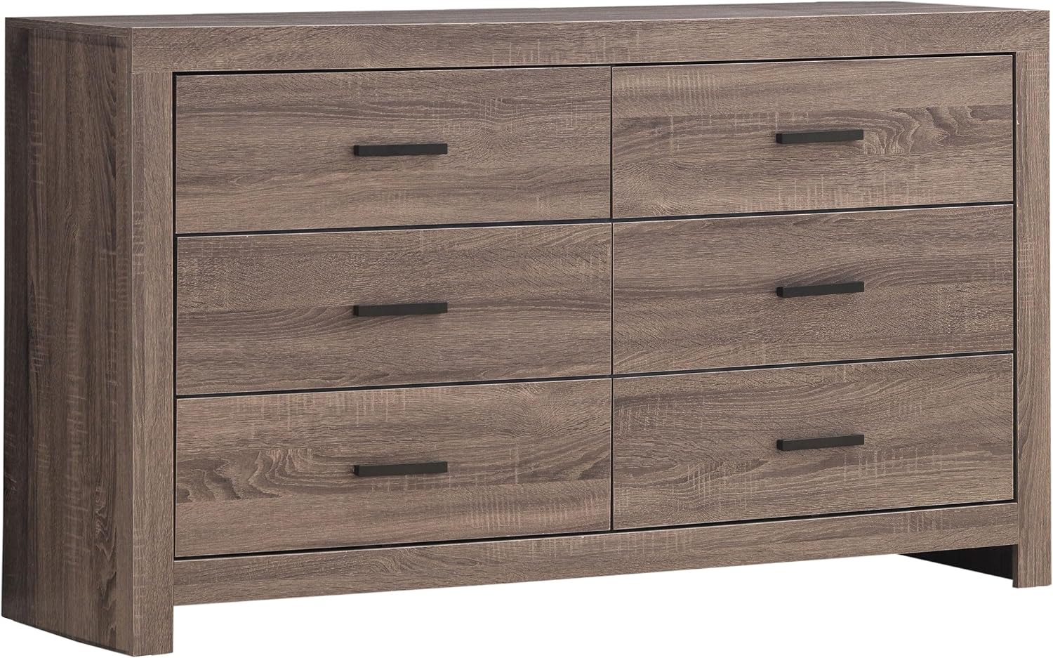 Coaster Home Furnishings Brantford Farmhouse 5-Piece Bedroom Set Eastern King Size Panel Bed Frame 52-inch Headboard Barrel Oak 207041KE-S5