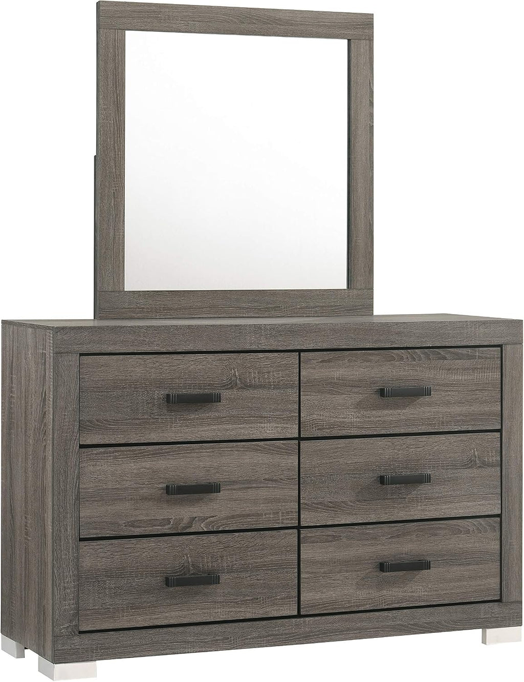 Kings Brand Furniture – Lorain 5-Piece King Size Gray Bedroom Set. Bed, Dresser, Mirror, & 2 Nightstands