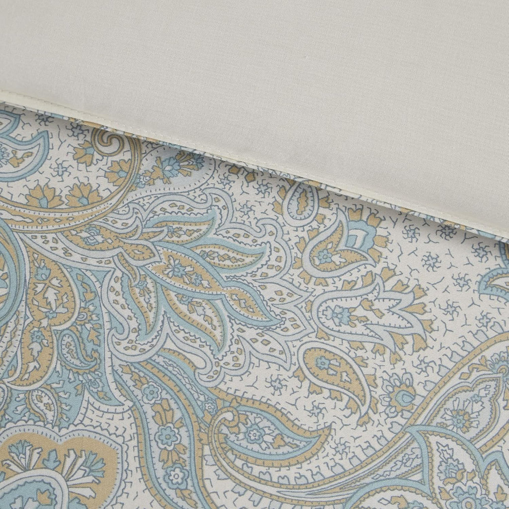 Harbor House 100% Cotton Duvet Cover, Ultra Soft, All Season Bedding Oversized Comforter Cover, Chelsea Paisley Blue King/Cal King (106'x90') 3 Piece