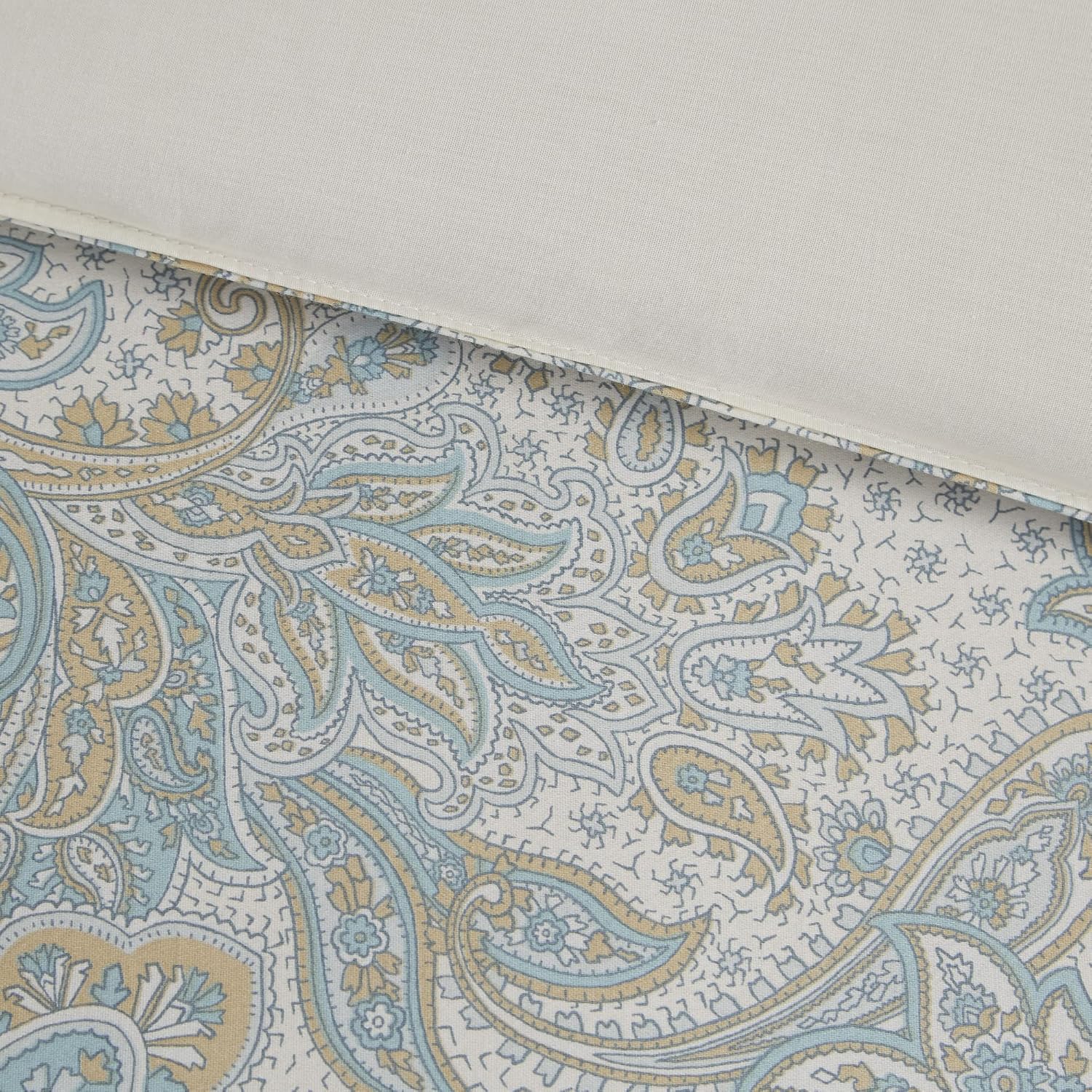 Harbor House 100% Cotton Duvet Cover, Ultra Soft, All Season Bedding Oversized Comforter Cover, Chelsea Paisley Blue King/Cal King (106'x90') 3 Piece