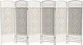 4 ft. Short Fiber Weave Folding Screen - White - 6 Panels