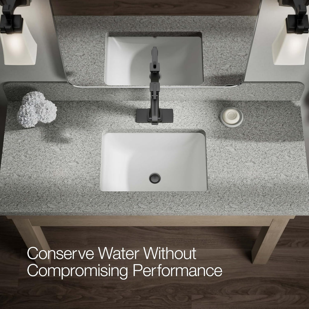 KOHLER K-26430-4K-BL Riff Tall Single-Handle Bathroom Sink Faucet, 1.0 GPM, Single-Hole, Modern Classic Design, Matte Black