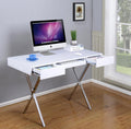 Kings Brand Furniture Contemporary Style Home & Office Desk, White/Chrome