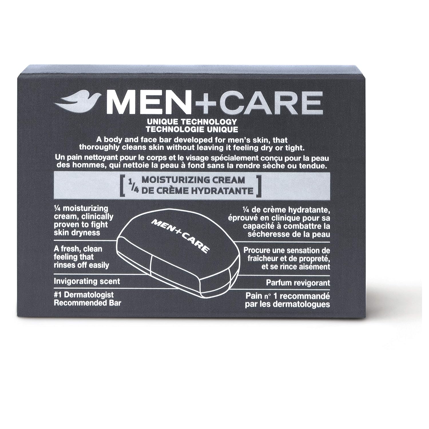 DOVE MEN + CARE 3 in 1 Bar Cleanser for Body, Face, and Shaving Extra Fresh Body and Facial Cleanser More Moisturizing Than Bar Soap to Clean and Hydrate Skin 3.75 Ounce (Pack of 72)