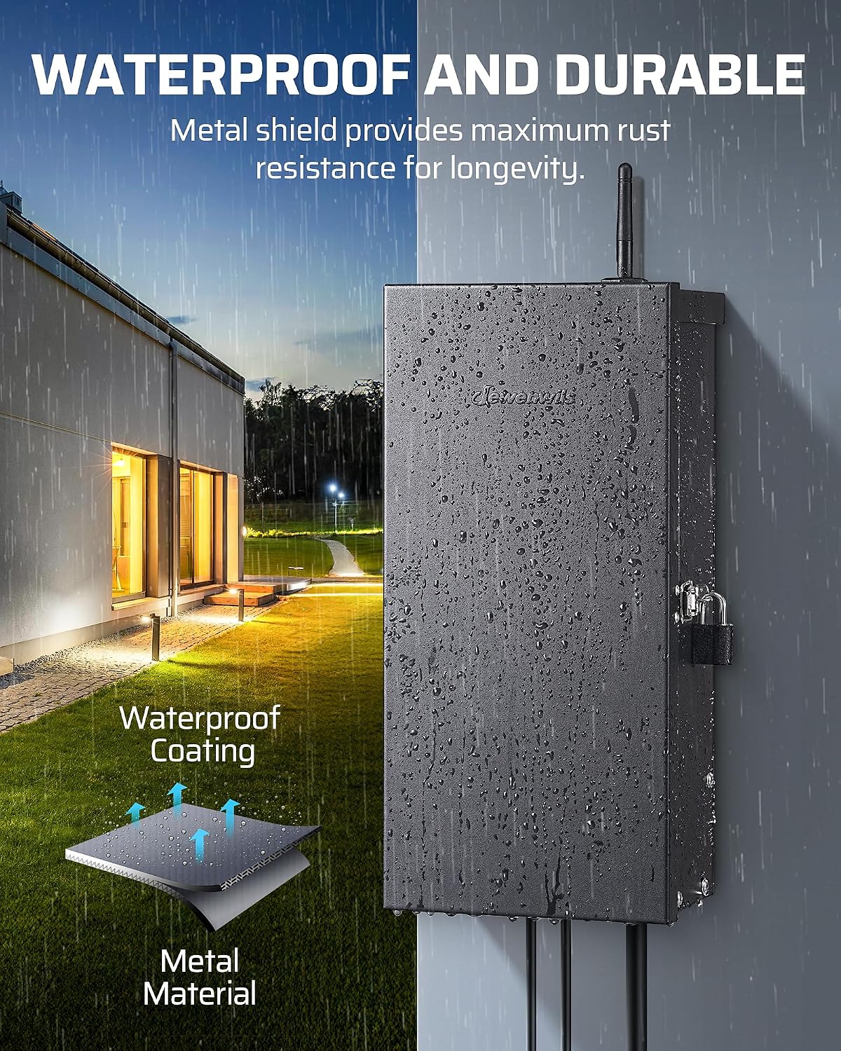 DEWENWILS 300W Low Voltage Landscape Transformer WiFi with 3 Zones, Outdoor Smart Low Voltage Transformer, 120V AC to 12/14V AC, Compatible with Alexa & Google Assistant, for Landscape Lighting