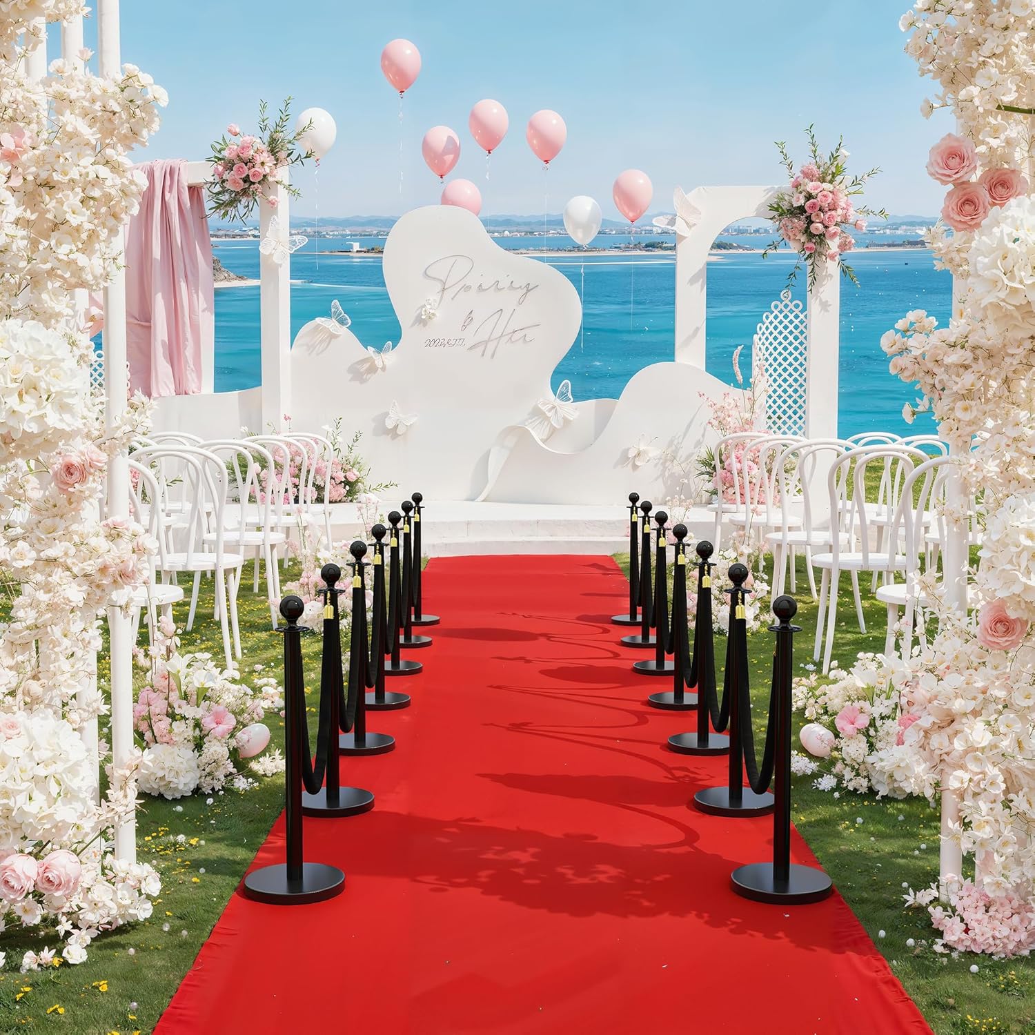 12Pcs Stanchions and Velvet Ropes, Black Stanchions with Retractable Belts, Crowd Control Barriers with Hollow Base, Red Carpet Ropes and Posts for Event & Party Supplies