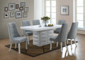 Kings Brand Furniture - Milan 7 Piece White Modern Rectangle Dinette Dining Room Table & 6 Blue Vinyl Chairs
