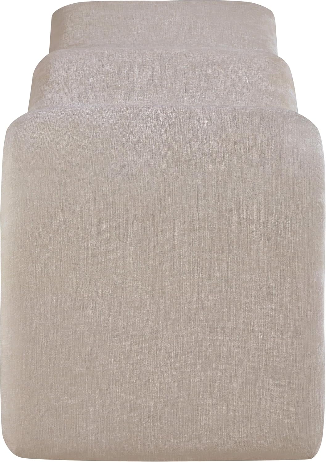 Meridian Furniture 22098Beige Willow Collection Modern | Contemporary Bench with Soft Beige Chenille Fabrict, Iron Metal Inner Frame, 56.5' W x 18' D x 19' H, Beige