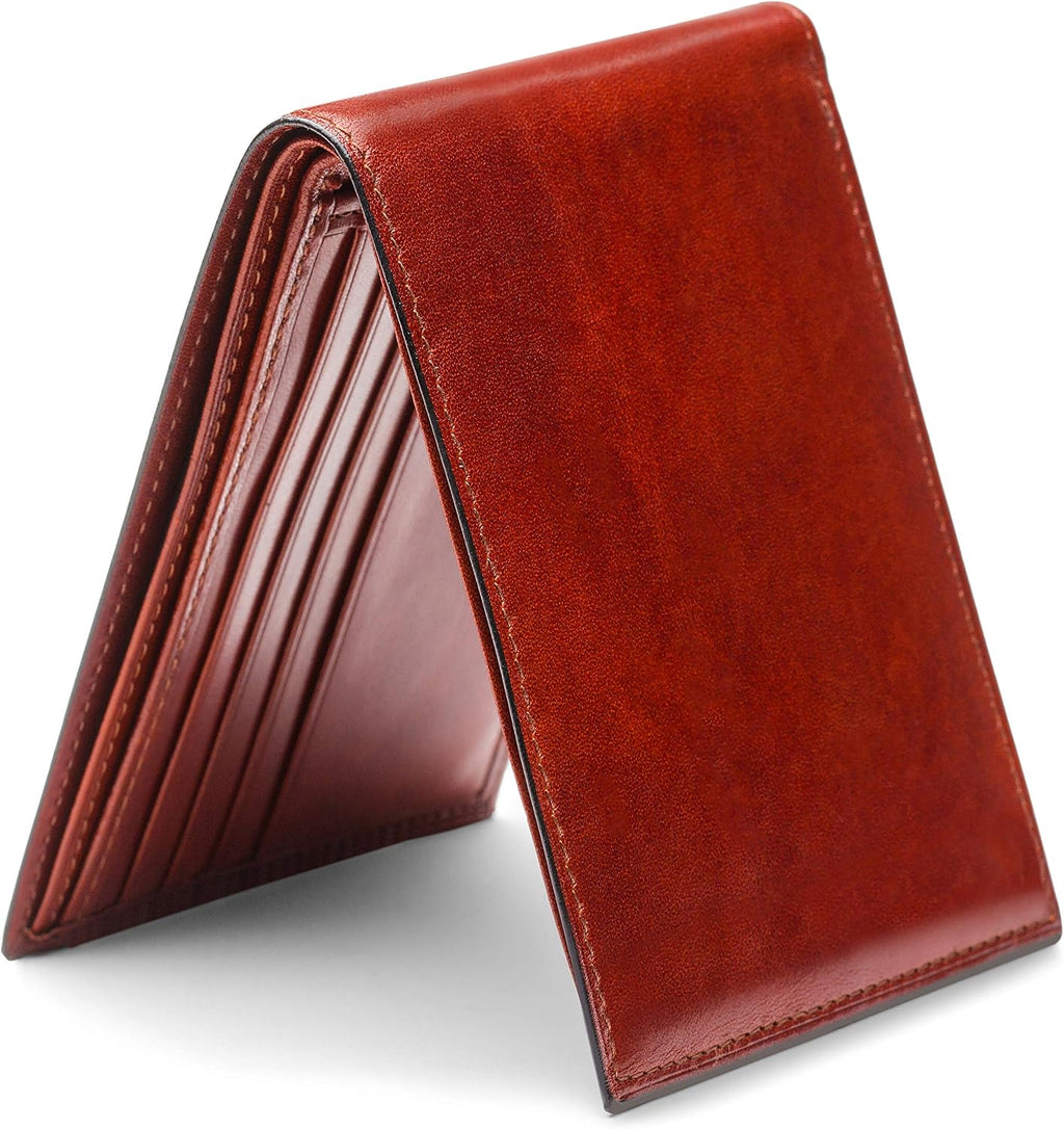 Bosca Men's Wallet, Old Leather 8-Pocket RFID Wallet for Men, Cognac