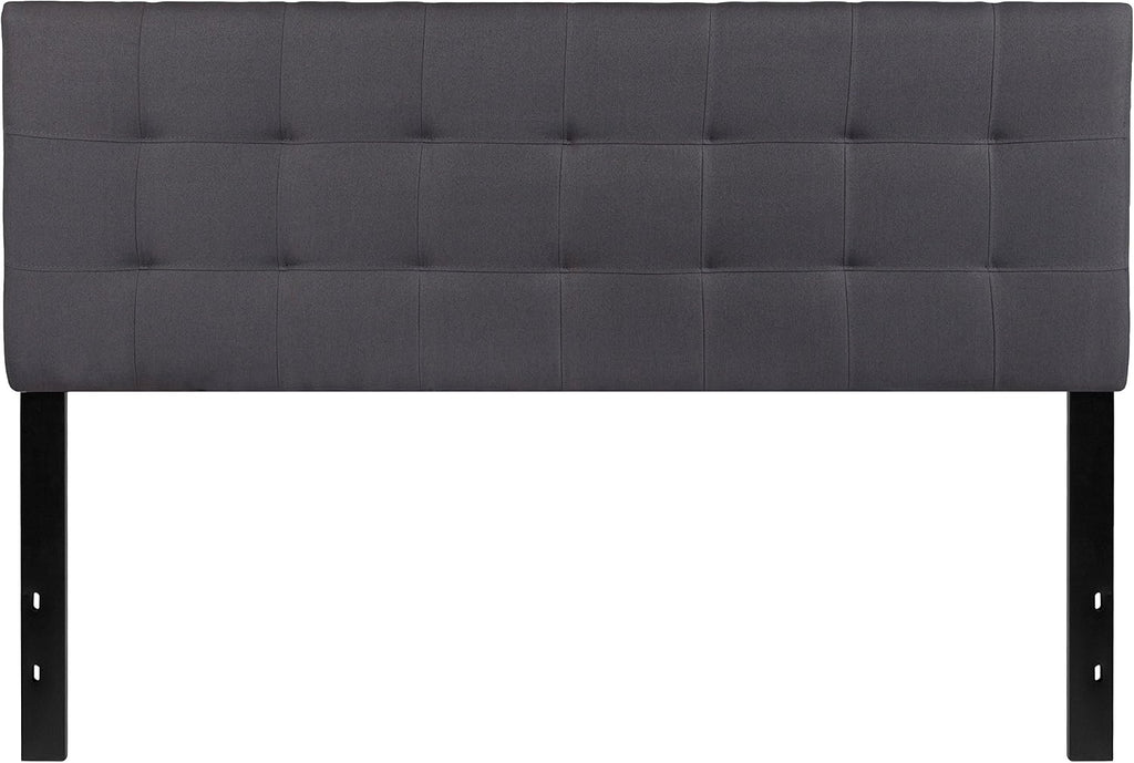 Flash Furniture Bedford Tufted Upholstered Queen Size Headboard in Dark Gray Fabric
