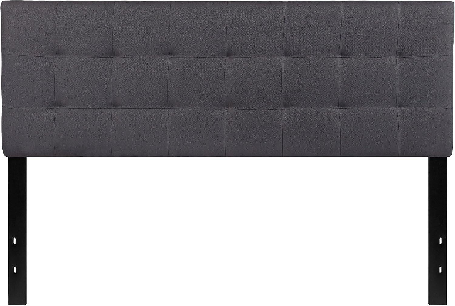 Flash Furniture Bedford Tufted Upholstered Queen Size Headboard in Dark Gray Fabric