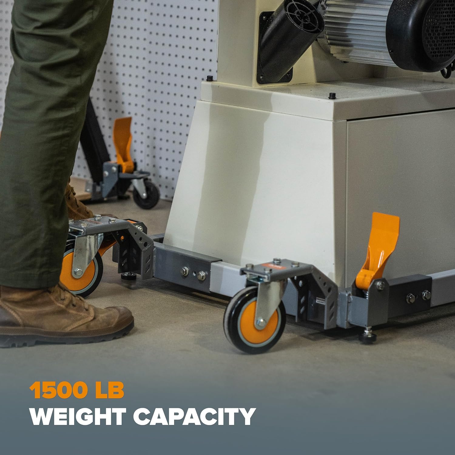 Bora Mobile Base PM-3800 with High Clearance 5' Wheels – Universal, Heavy Duty, Adjustable Rolling Kit, Floor Dolly Roller for Equipment, Power Tools, Machines- 1500 lb Capacity