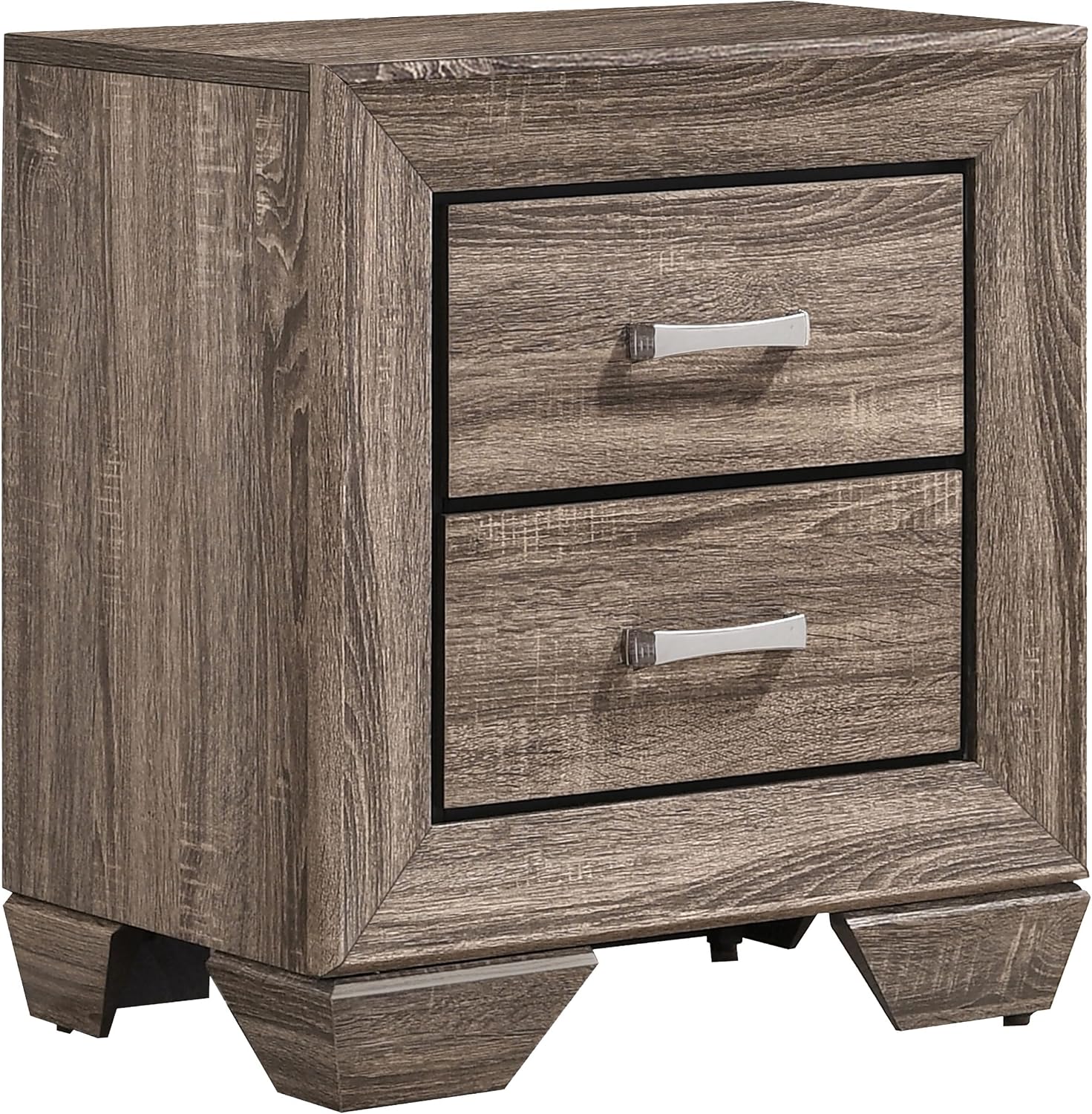 Coaster Home Furnishings Kauffman Transitional 5-Piece Bedroom Set Queen Size Storage Panel Bed Frame 54-inch Headboard Washed Taupe 204190Q-S5