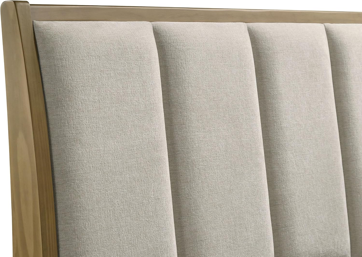 Coaster Home Furnishings Granada Transitional 4-Piece Bedroom Set Fabric Upholstered Queen Size Panel Bed Frame 53-inch Headboard Natural Pine 224921Q-S4