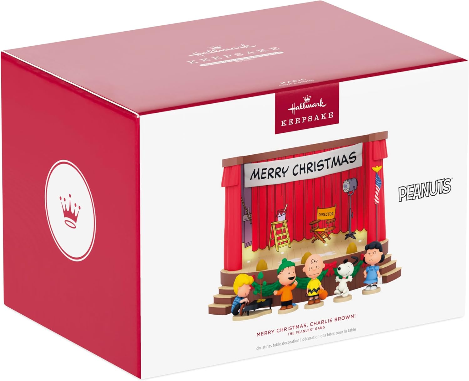 Hallmark Keepsake Peanuts Christmas Tabletop Decoration, The Peanuts Gang Merry Christmas, Charlie Brown! with Light and Sound