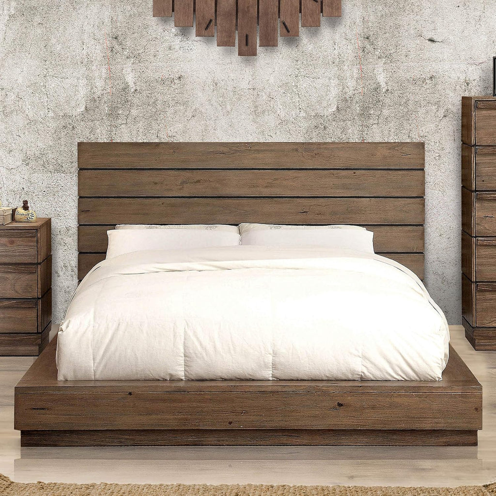 24/7 Shop at Home Bedroom set, King, Oak Coimbra Rustic Natural Tone