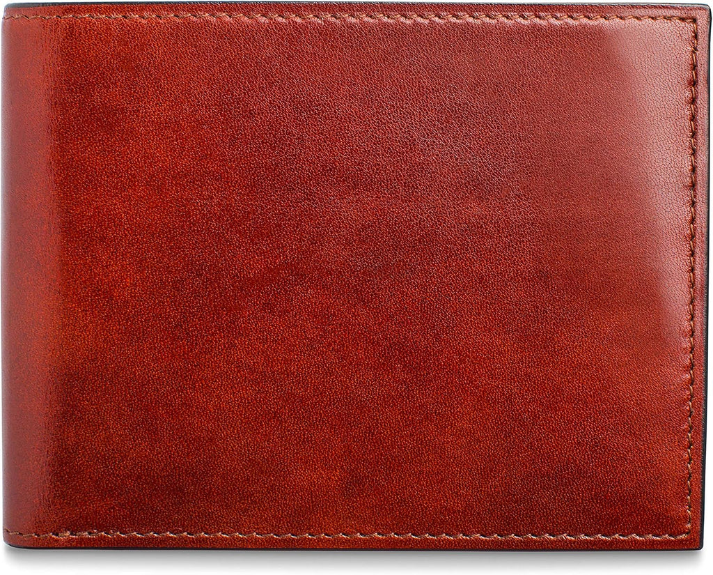 Bosca Men's Wallet, Old Leather 8-Pocket RFID Wallet for Men, Cognac